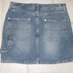 CALVIN KLEIN JUNIOR'S SIZE 5 DENIM SKIRT LOW RISE CARPENTER SHORT MINI W/ HAMMER